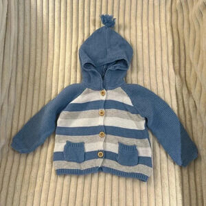 Pumpkin Patch - knit hooded  cardigan sweater. Size 6-12 months